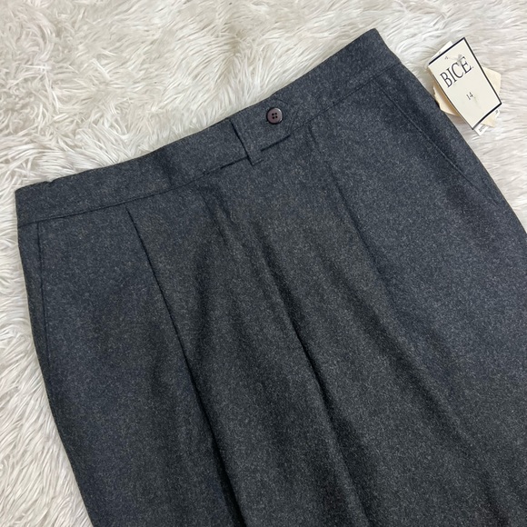Vtg Wool blend Trouser Pants Pleated Wide Taper Leg Women’s Sz 14 High Waist - Picture 7 of 15